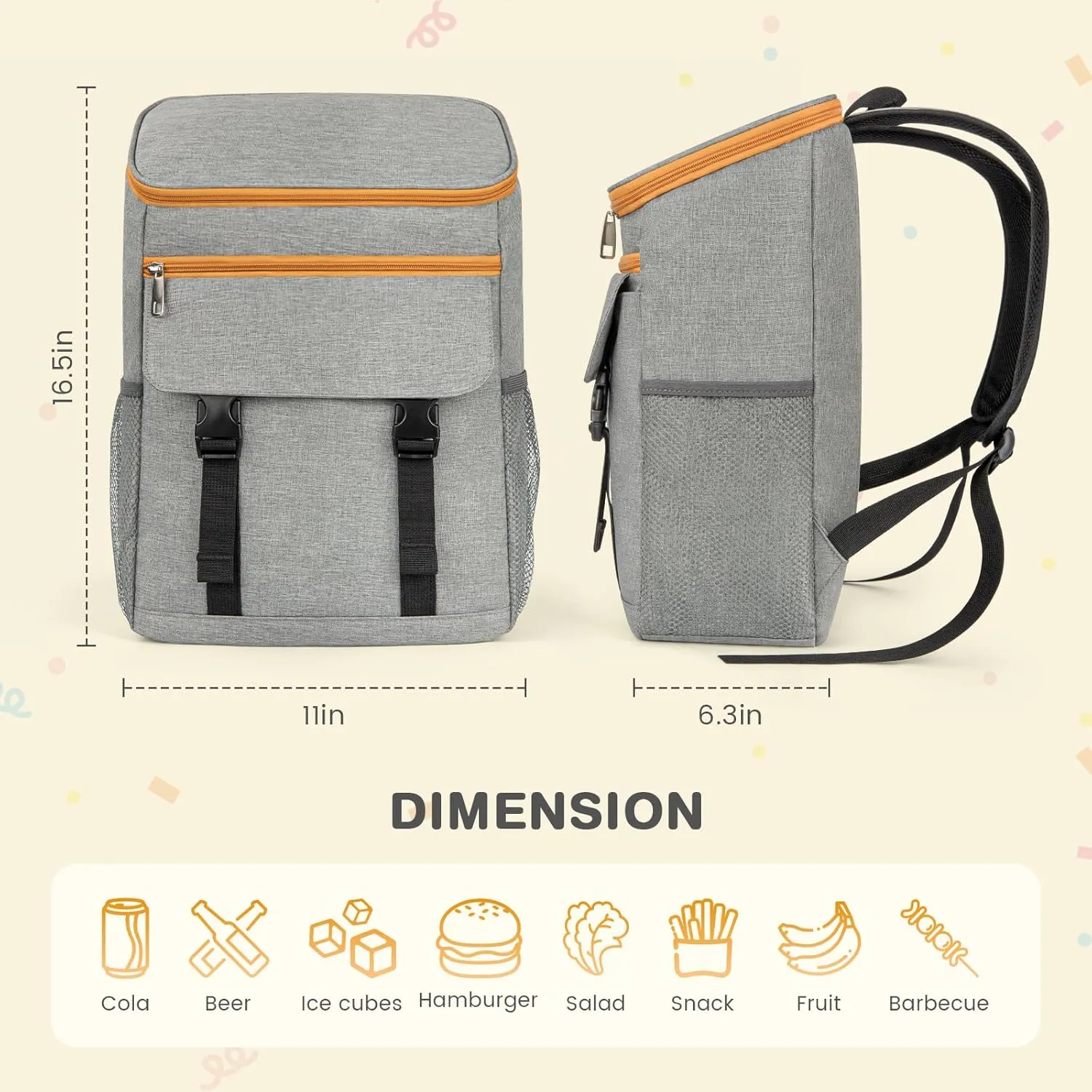 Cooler Backpack Soft Insulated Leak Proof 30/40/50/54 Cans Insulated Backpack Cooler Portable Picnic Camping Beach Hiking BBQ Lunch Backpack for Men and Women