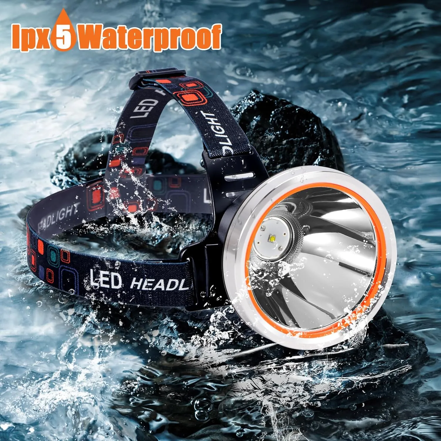 Coon Hunting Light Powerful Headlight Super Bright Headlamp Rechargeable LED Spotlight Waterproof Flashlight Head Torch for Garden Outdoor Camping Hunting Fishing(White Light)