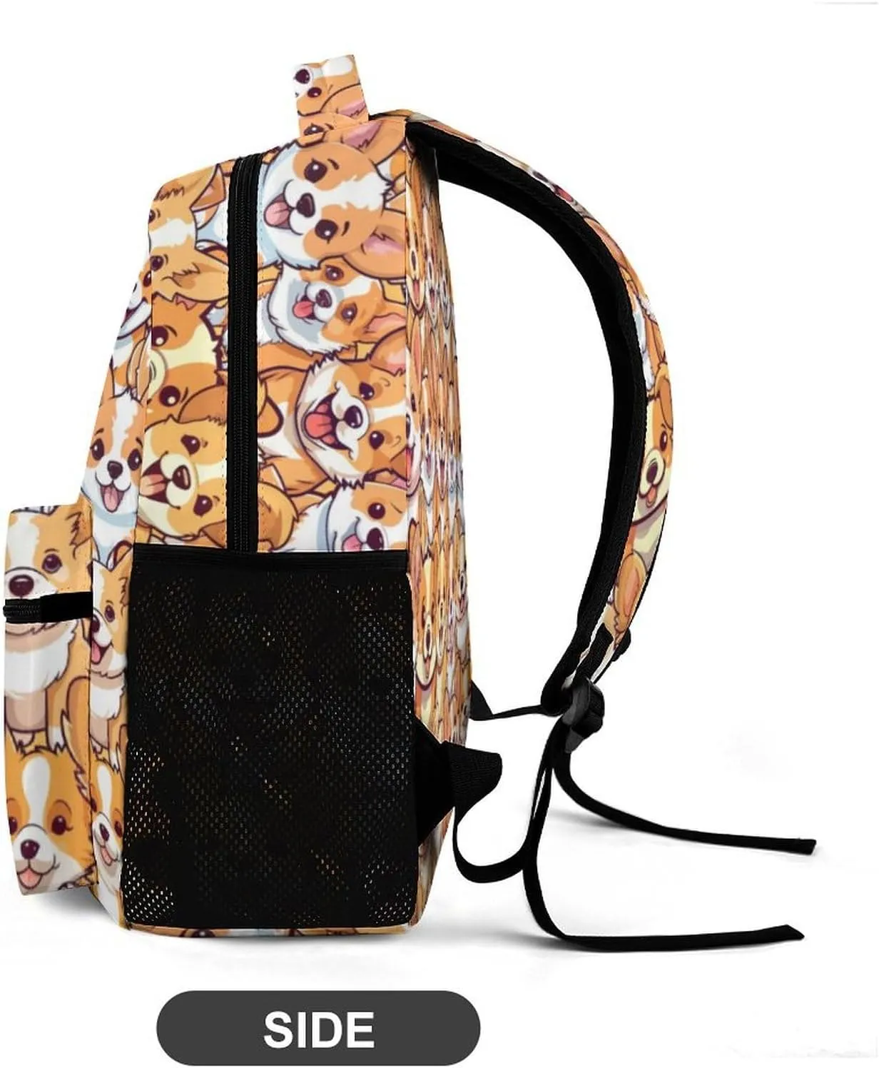 Corgi Dog School Backpack for Kids Girls Boys, 16 Inch Cute Corgi Dogs Themed Bookbag, Personalized School Backpack for Students Children, Lightweight, Large Capacity