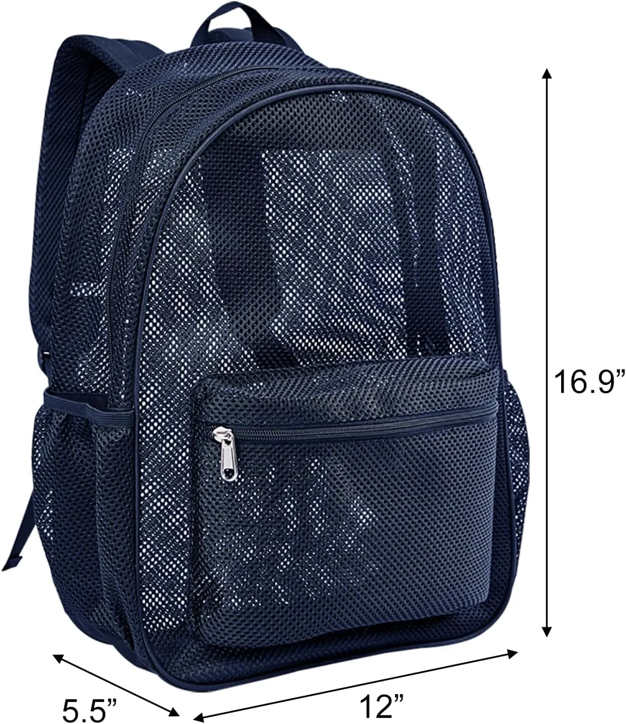 COVAX Mesh Bookbag See Through College Mesh Backpack with Padded Shoulder Straps for Commuting, Swimming, Travel, Beach, Outdoor Sports (Royal Blue)