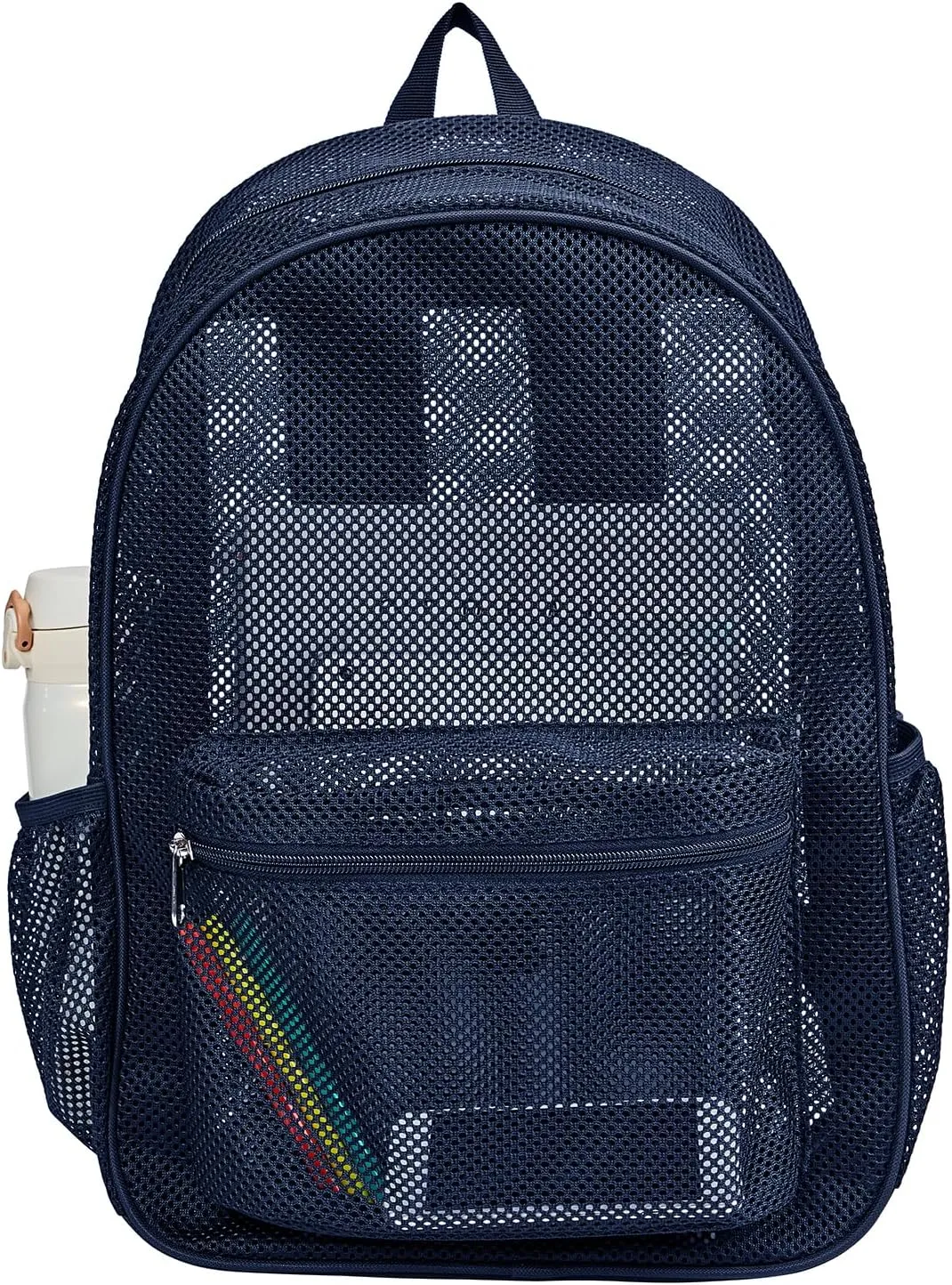 COVAX Mesh Bookbag See Through College Mesh Backpack with Padded Shoulder Straps for Commuting, Swimming, Travel, Beach, Outdoor Sports (Royal Blue)