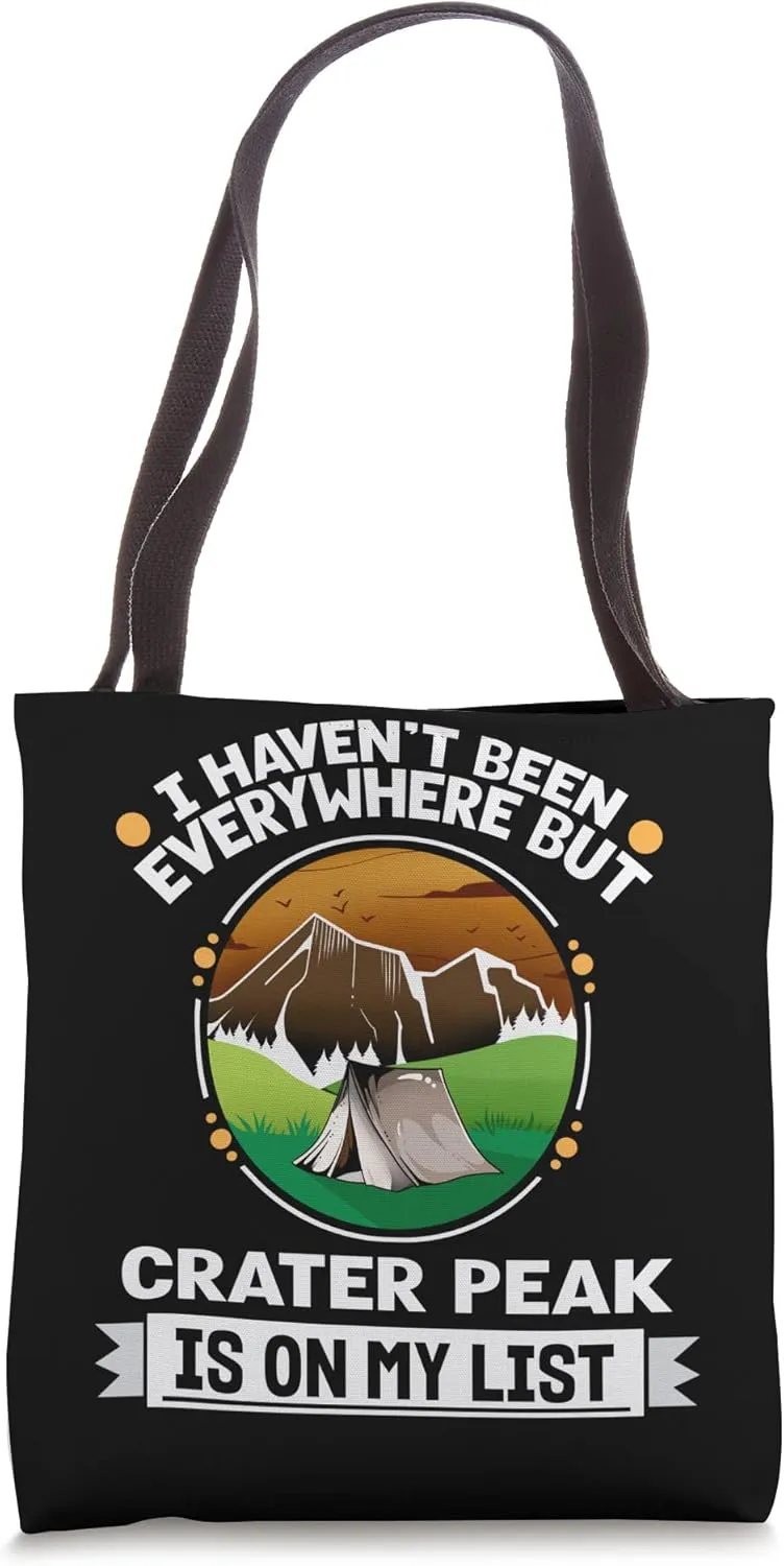 Crater Peak Is On My List Hiking Camping Hiker Camper Delta Tote Bag