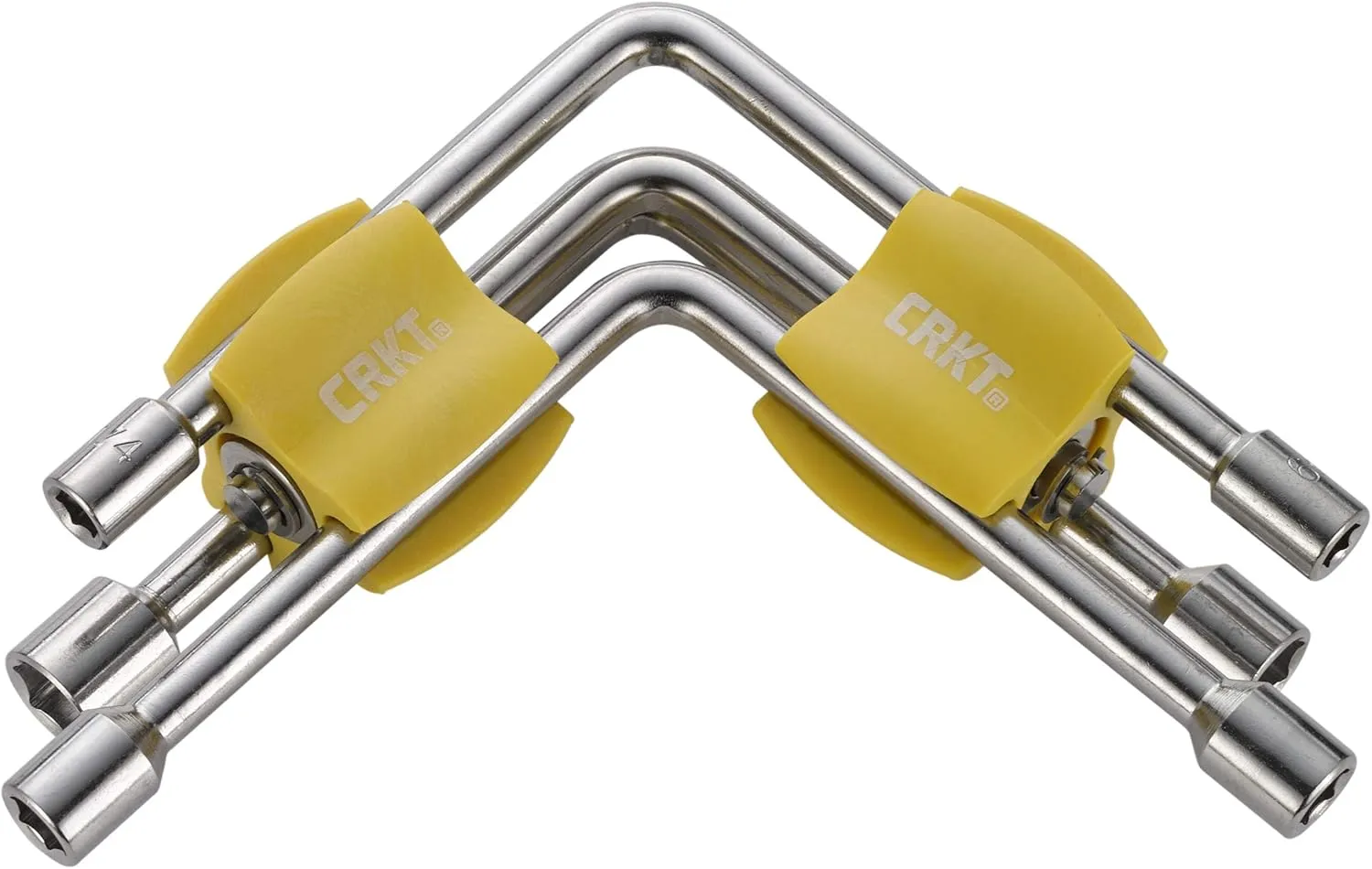 CRKT Twist & Fix Socket Multitool: Three Pin Multi Tool, 6 Tools, Removable Wrenches, Spin to Select Tool Color Coded Handle 9904