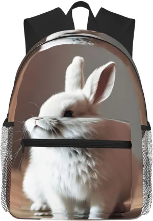 cry white rabbit College Backpack For Women Men,Lightweight Travel Bag Backpack With Pockets for Women Men