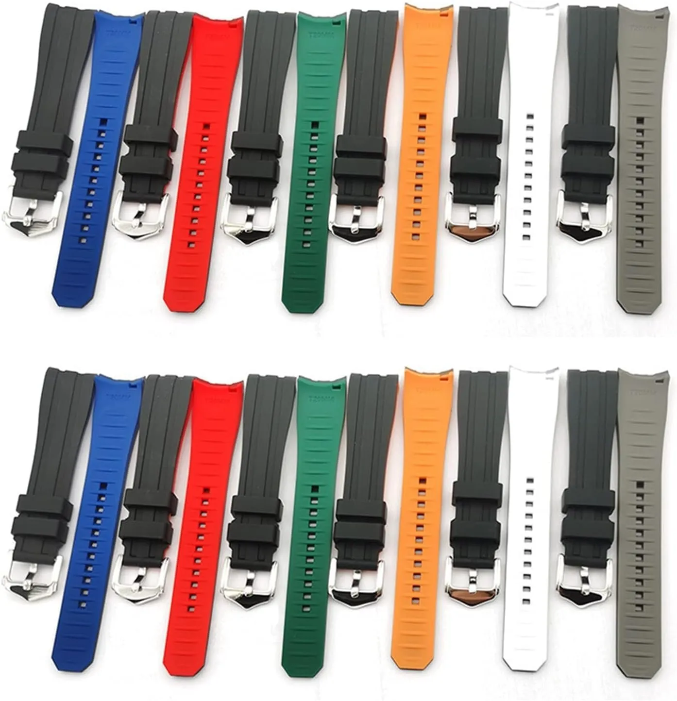 Curved End Diving Silicone Watch Bracelet For Omega Rubber Strap For Seiko Wristband For Tissot Watch Band For Tudor