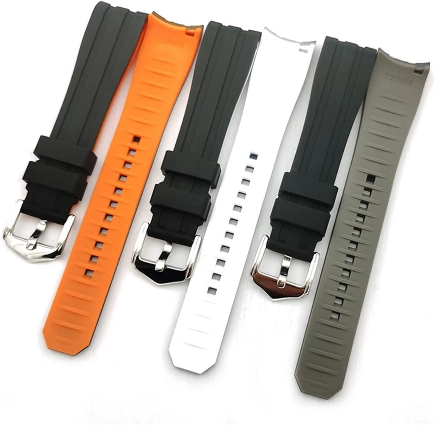 Curved End Diving Silicone Watch Bracelet For Omega Rubber Strap For Seiko Wristband For Tissot Watch Band For Tudor