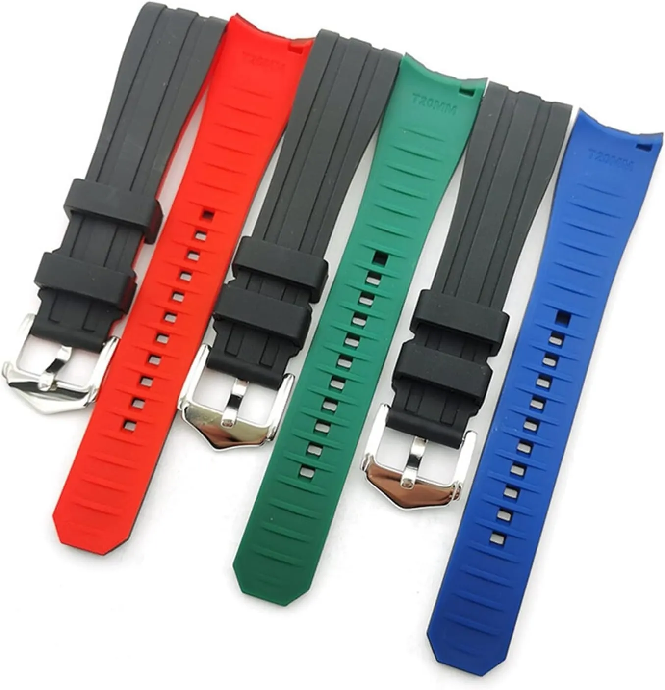 Curved End Diving Silicone Watch Bracelet For Omega Rubber Strap For Seiko Wristband For Tissot Watch Band For Tudor