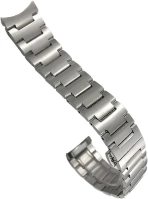 Curved End Solid Stainless Steel Watch Band for MIDO M021.431 for MIDO 40mm Commander Series Men Wrist Strap