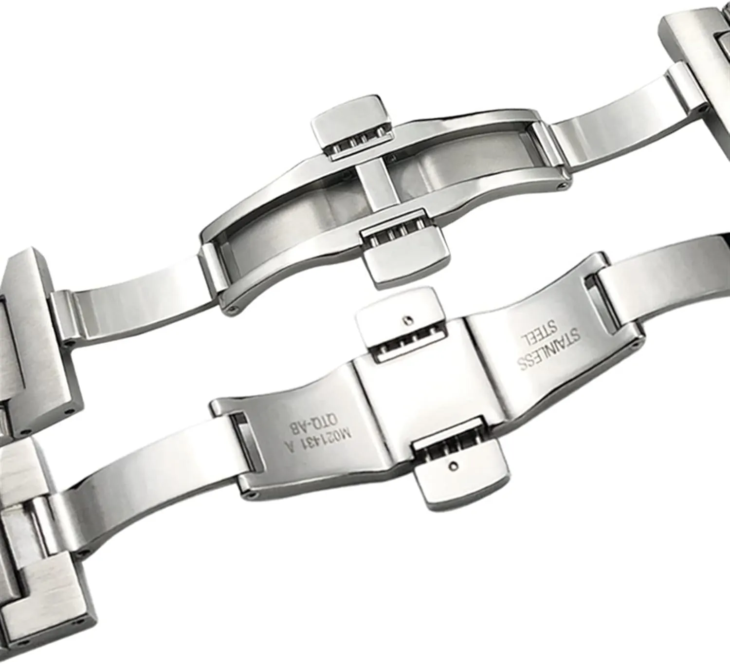 Curved End Solid Stainless Steel Watch Band for MIDO M021.431 for MIDO 40mm Commander Series Men Wrist Strap