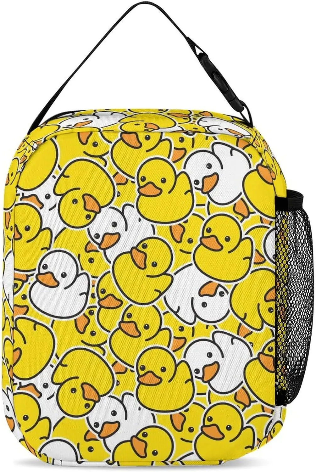 Custom Duck Backpack with Lunch Box & Pencil Case, 16 Inch Cute Duck Bookbag, Adjustable Lightweight Large Capacity, Colorful Duck Backpack Set for Kids Girls Boys School