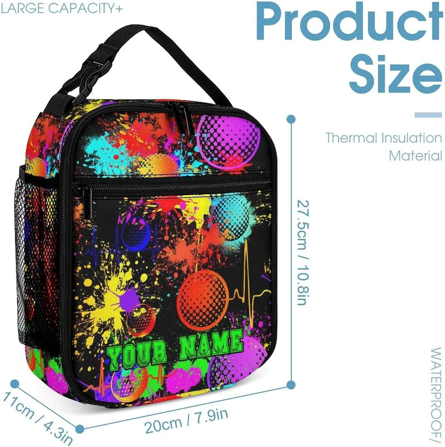 Custom Golf Backpack with Lunch Box & Pencil Case for Kids Girls Boys School, 16 Inch Cool Golf Bookbag, School Backpack for Students Children, sustainable, Lightweight, Large Capacity