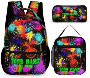 Custom Golf Backpack with Lunch Box & Pencil Case for Kids Girls Boys School, 16 Inch Cool Golf Bookbag, School Backpack for Students Children, sustainable, Lightweight, Large Capacity