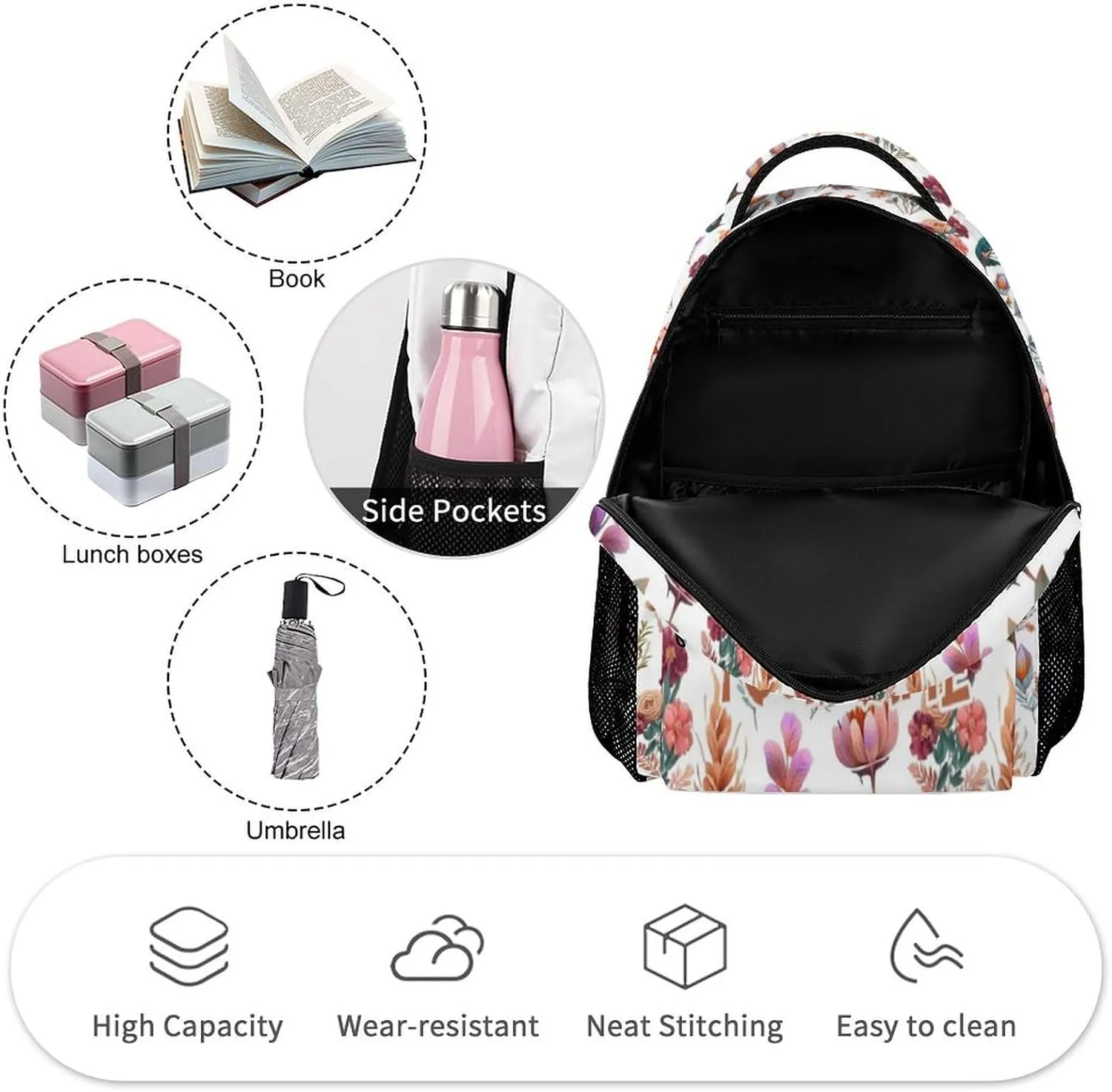 Custom Highland Cow Backpack for Kids Girls Boys School, 16 Inches Cute Highland Cow Theme Bookbag, Adjustable, Lightweight, Large Capacity, Colorful Backpack for School