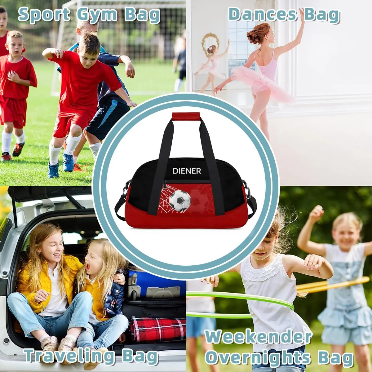 Custom Mini Gym Duffel Bag for Women Men Personalized Soccer Waterproof Carry On Weekender Bag