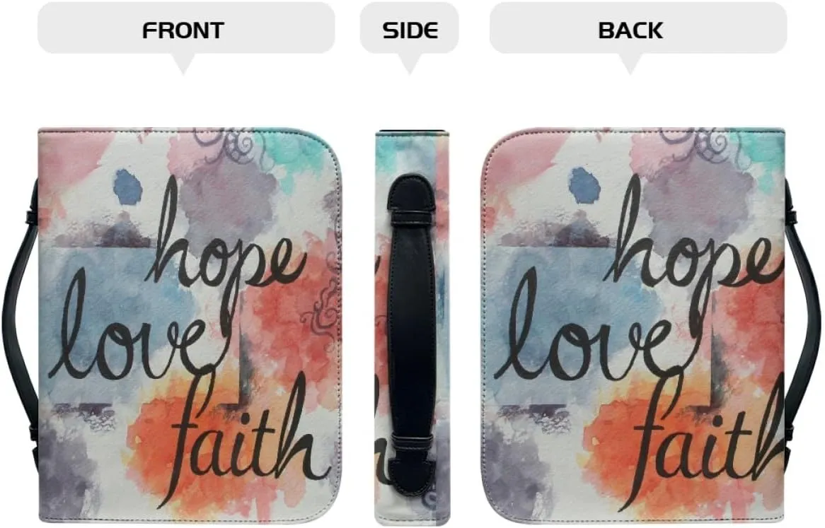 Customized Bible Cover Case for Women Personalized with Pictures Name Logo Bible Carrier Bag with Handle, BlueViolet, Fit 6"x9" Bible