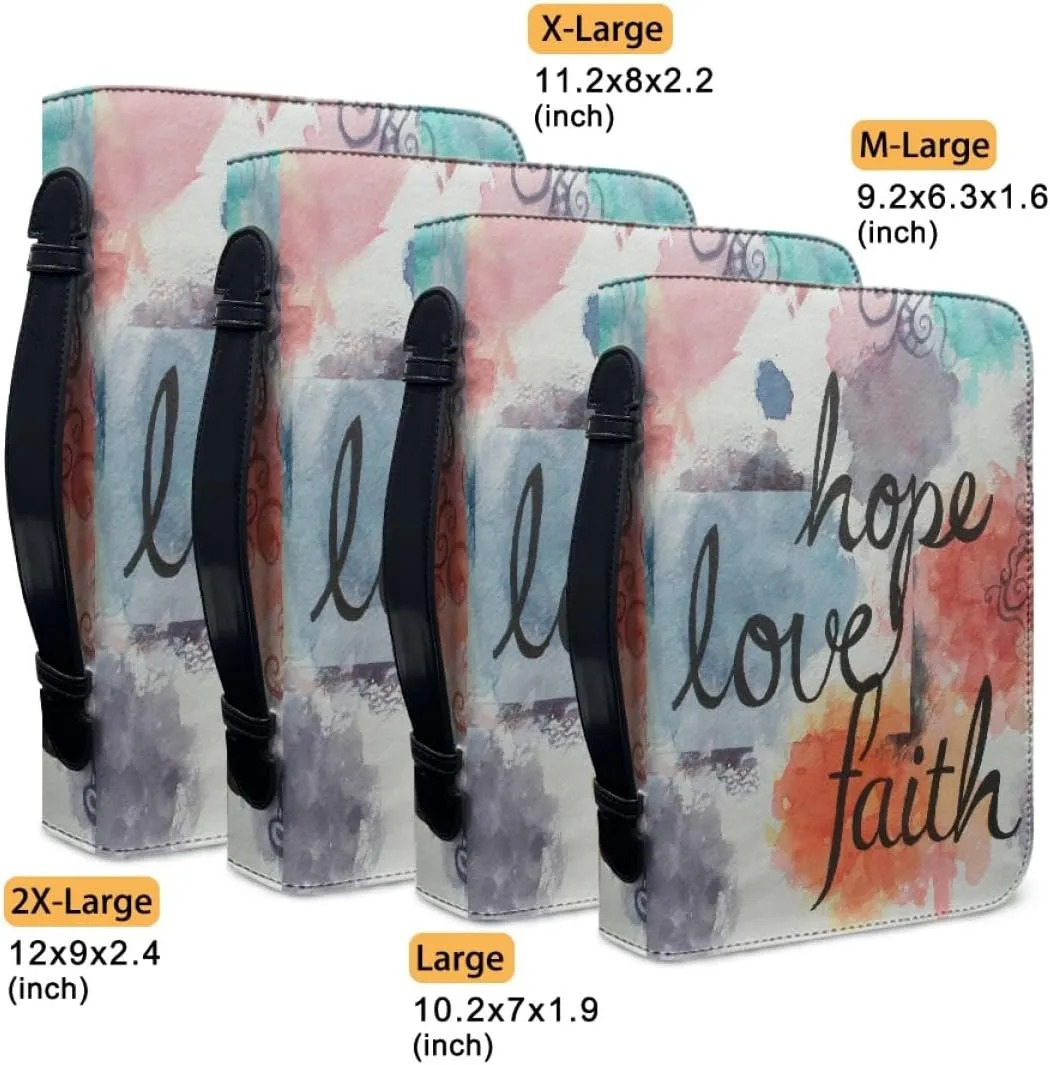 Customized Bible Cover Case for Women Personalized with Pictures Name Logo Bible Carrier Bag with Handle, BlueViolet, Fit 6"x9" Bible