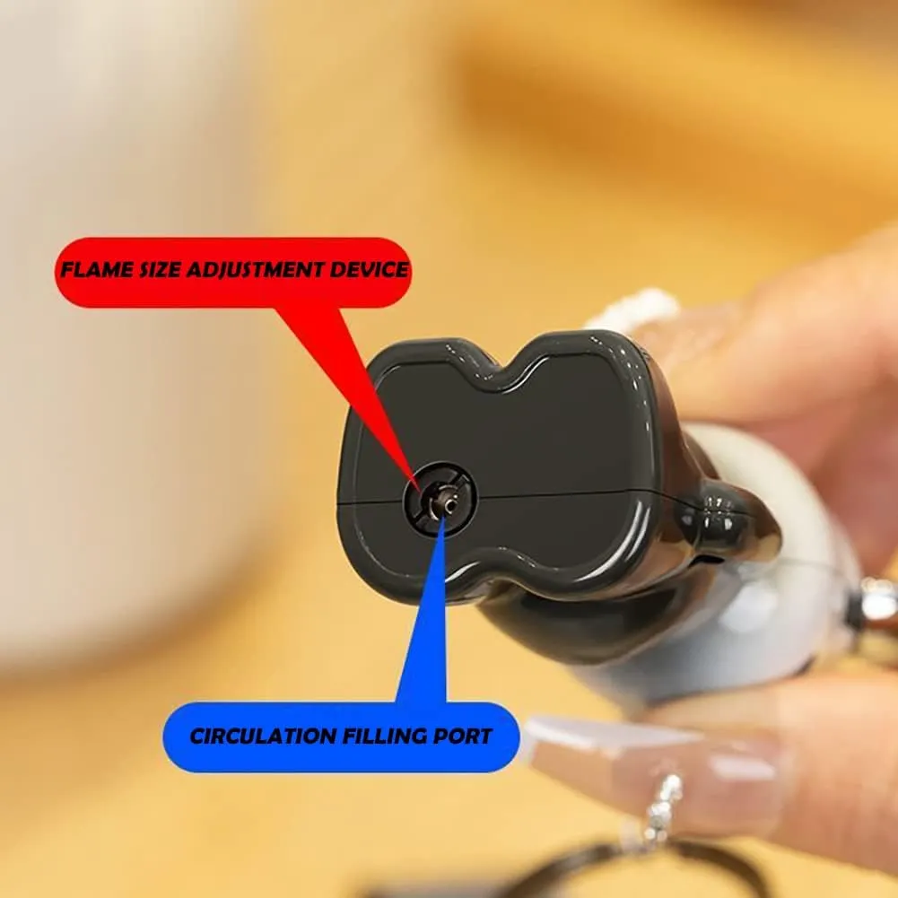 Cute Cartoon Cool Lighter, Windproof Straight Punch Lighter, Compact and Portable with A Key Ring, Suitable for Women and Men to Use (No Gas) (blx-heibai)