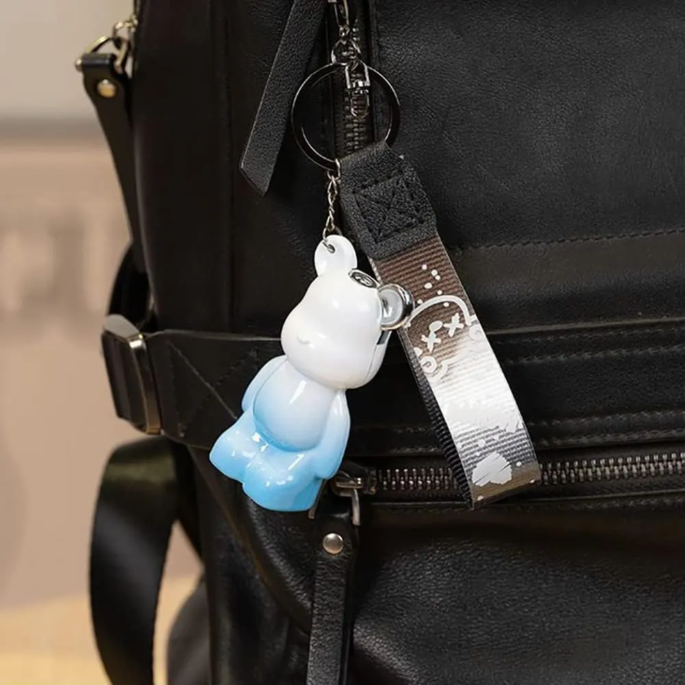 Cute Cartoon Cool Lighter, Windproof Straight Punch Lighter, Compact and Portable with A Key Ring, Suitable for Women and Men to Use (No Gas) (blx-heibai)
