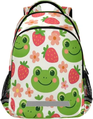 Cute Cartoon Frog Design Waterproof Backpack - Casual Outdoor Sports Daypack with Ergonomic Shoulder Straps#75