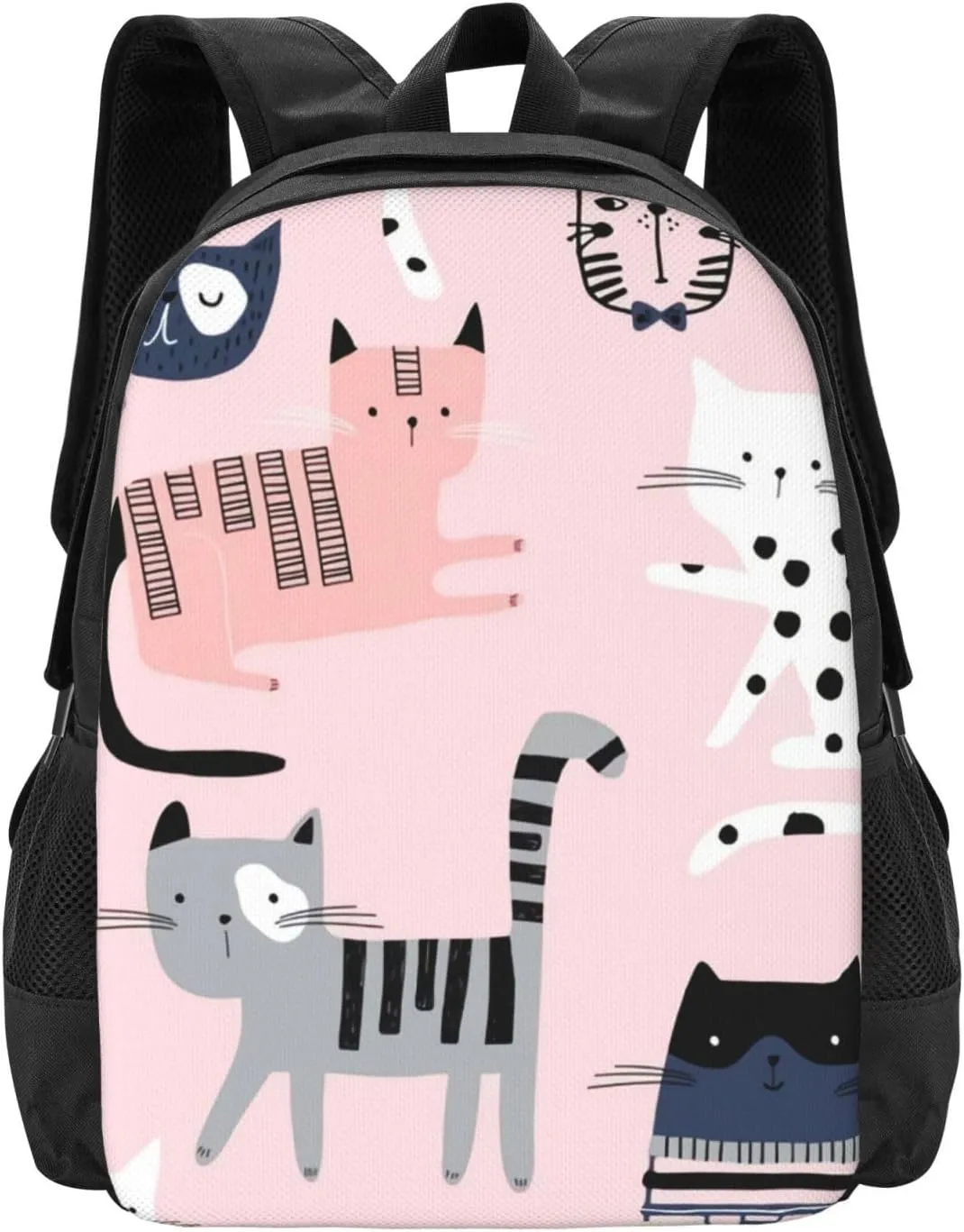 Cute Colorful Kitten Lightweight Packable Backpack Travel Casual Large Capacity Daypack Foldable Backpack For Men Women