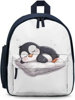 Cute Penguin Sleeping Cute Backpack Lightweight Mini Shoulder Bag Travel Daypack for Camping Picnic