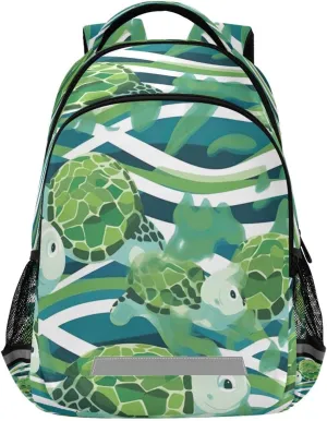 Cute Sea Turtles Design Waterproof Backpack - Casual Outdoor Sports Daypack with Ergonomic Shoulder Straps#223
