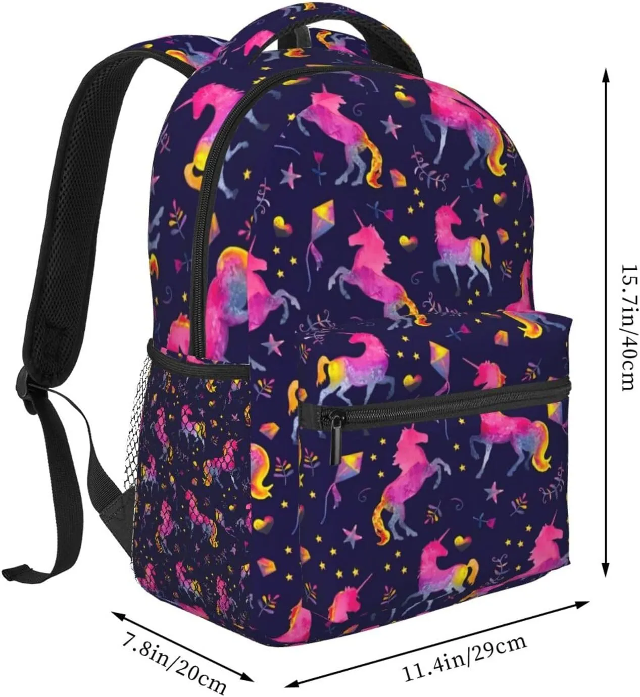 Cute Unicorns Backpack Lightweight Laptop Backpack Casual Daypack Travel Double Shoulder Bag For Women Men