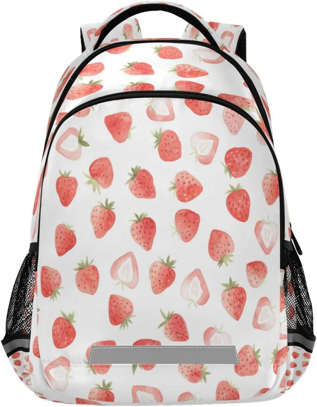 Cute Watercolor Strawberry Design Waterproof Backpack - Casual Outdoor Sports Daypack with Ergonomic Shoulder Straps#55