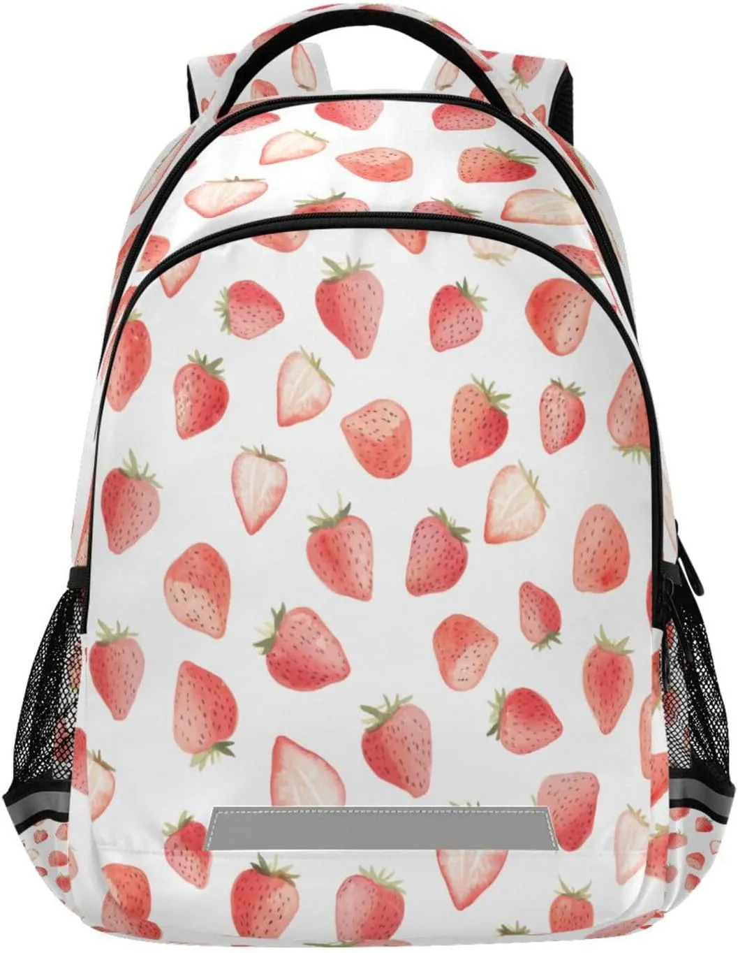 Cute Watercolor Strawberry Design Waterproof Backpack - Casual Outdoor Sports Daypack with Ergonomic Shoulder Straps#56