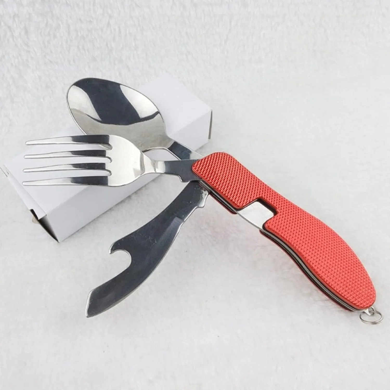 Cutlery Set Outdoor Camping Portable Tableware Multi Function Folding Spoon&Fork Knife Travel Set 2Sets Yellow