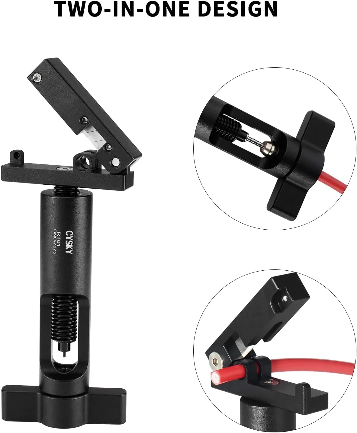 CYSKY 2 in 1 Upgraded Needle Driver Insertion Tool with Hydraulic Hose Cutter for MTB Road Bike, Olive Banjo Fitting Insert Install Tool