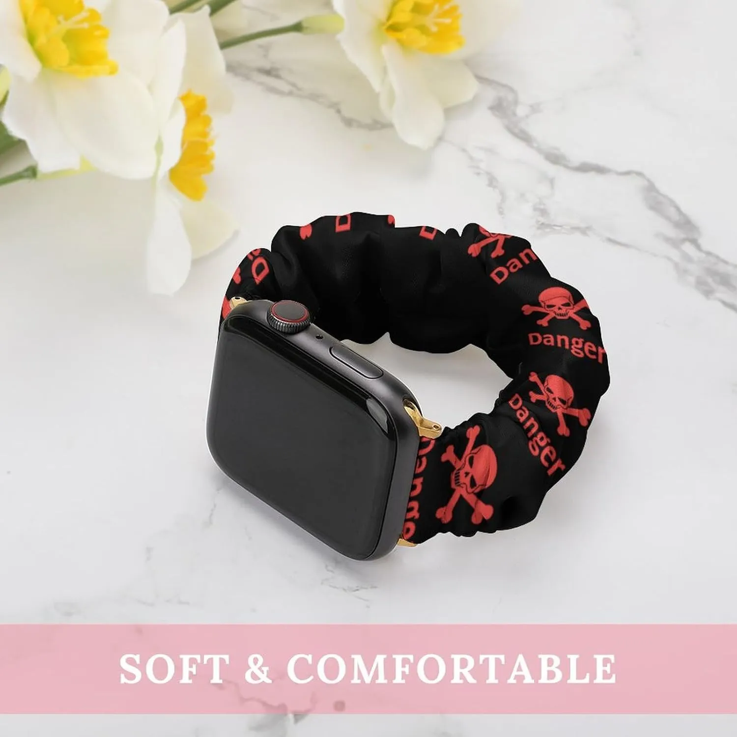 Danger Death Skull Head Fashion Watch Strap Scrunchies Wristbands Compatible With IWatch Series