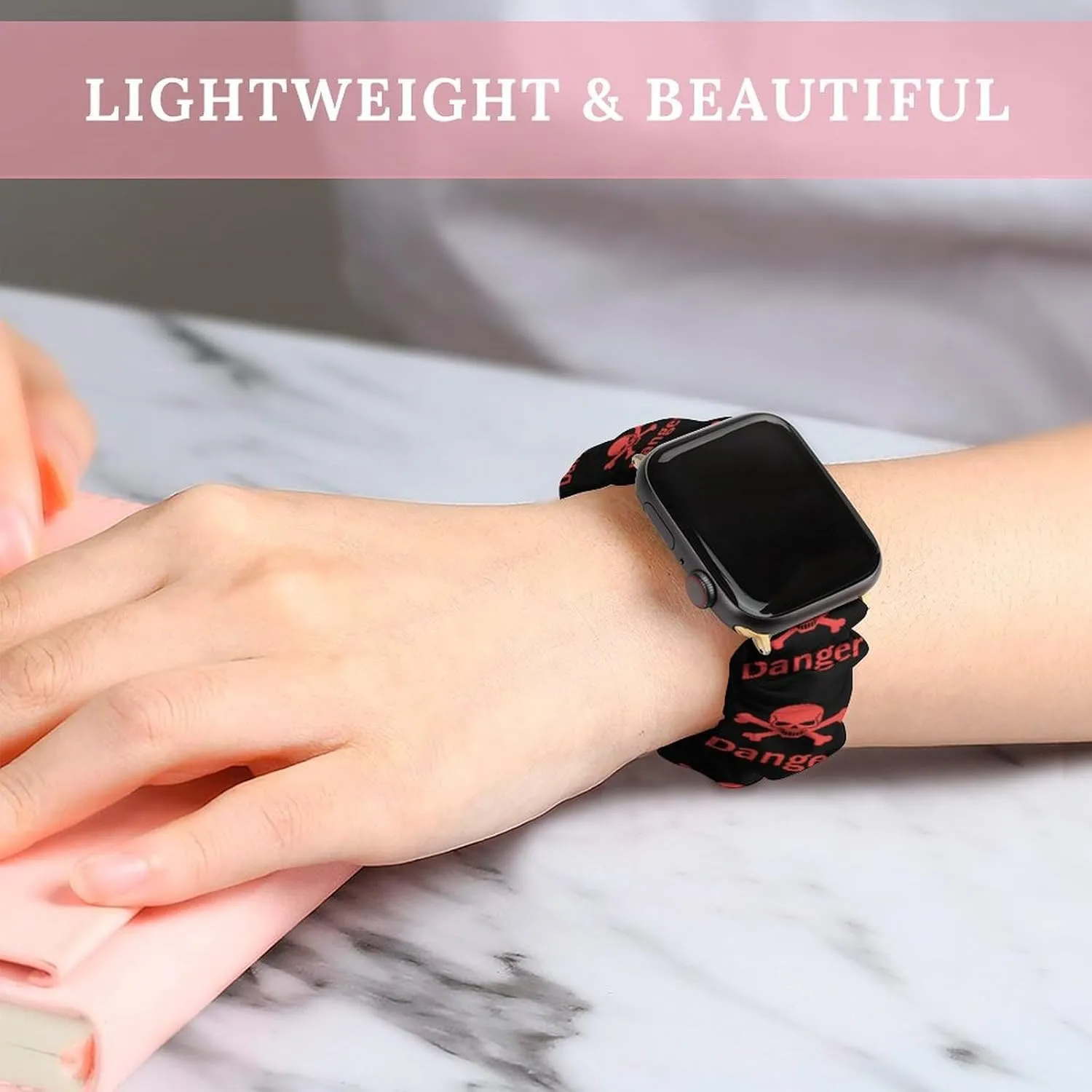 Danger Death Skull Head Fashion Watch Strap Scrunchies Wristbands Compatible With IWatch Series