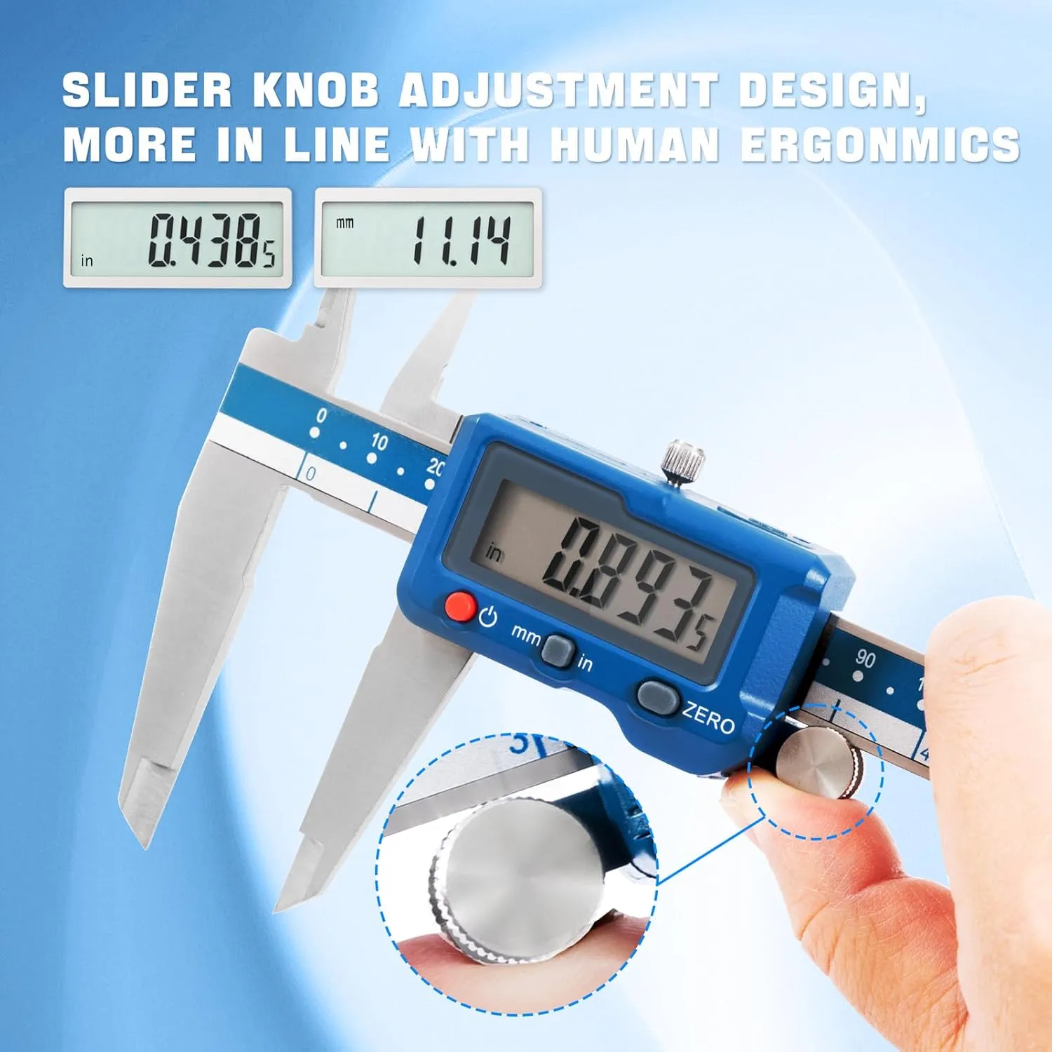 Dasqua High Precision 12 Inch/300mm Electronic Micrometer Digital Caliper Stainless Steel with Large LCD Screen Auto Off Featured Measuring Tool