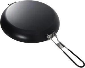DECHOUS 1pc Portable Non Stick Frying Pan with Handle for Camping Hiking and Outdoor Cooking Activities Durable Iron Cooking Pot for and Storage