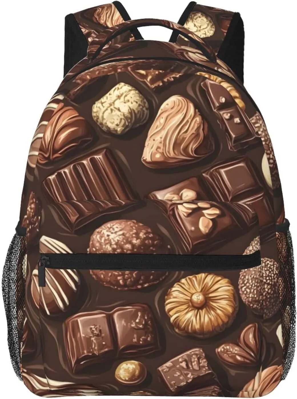 Delicious Chocolate Pattern Travel Laptop Backpacks Lightweight Travel Hiking Camping Multipurpose Daypack Casual College Backapck for Men Women Adult
