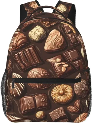 Delicious Chocolate Pattern Travel Laptop Backpacks Lightweight Travel Hiking Camping Multipurpose Daypack Casual College Backapck for Men Women Adult