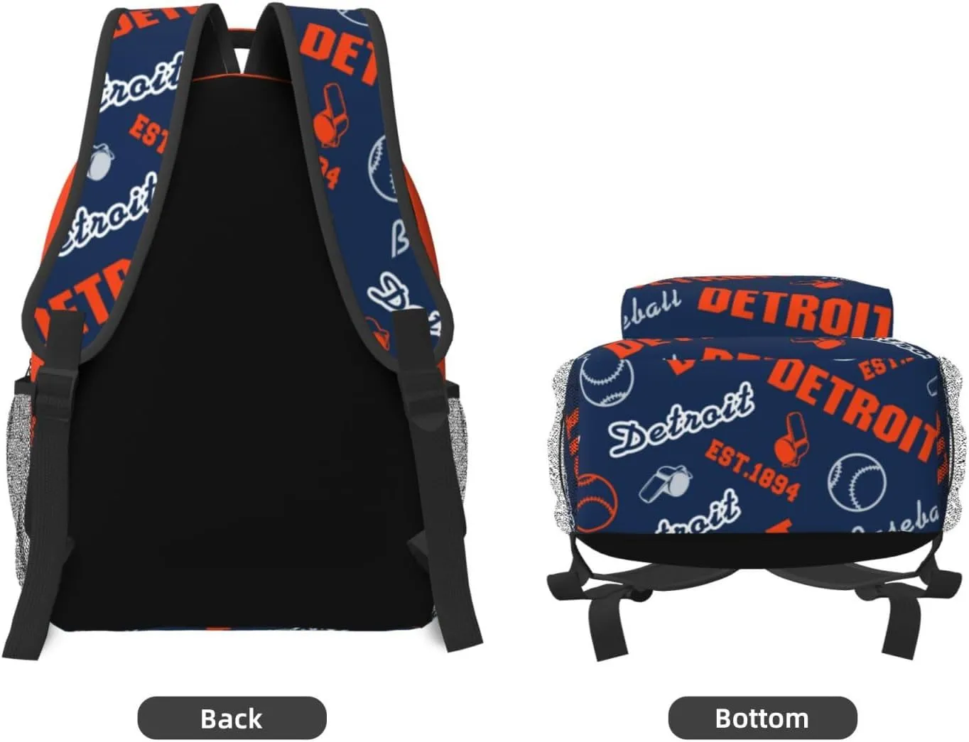 Detroit Backpack for Boys and Girls, Laptop Backpack for Men and Women, Large Capacity Lightning Bookbag Waterproof Adjustable School Bags for Travel Daypack Laptop Sport Bag