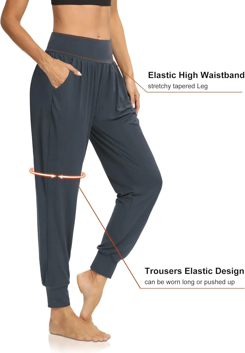 DIBAOLONG Womens Yoga Joggers Loose Workout Sweat Pants Comfy Lounge Pants with Pockets