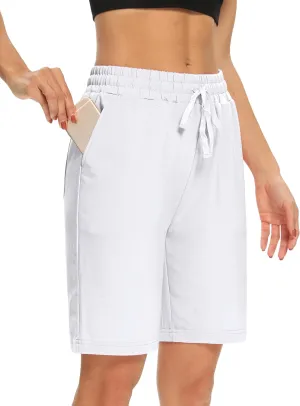 DIBAOLONG Womens Yoga Shorts Loose Comfy Drawstring Lounge Bermuda Shorts with 3 Pockets