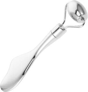 Didiseaon Stainless Steel Beauty Stick Roller Facial Massager Tool Face Roller Skincare Manual Face Massage Roller for Lady Reduces Puffiness Enhances Skin Absorpti