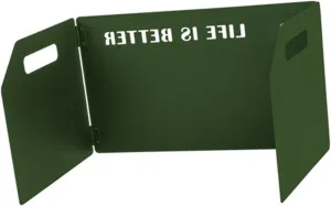 Dilwe Camping Stove Windscreen, Camping Stove Windscreen Outdoor Folding Portable Metal Stove Windshield Wind Blocker (Folded Army Green)