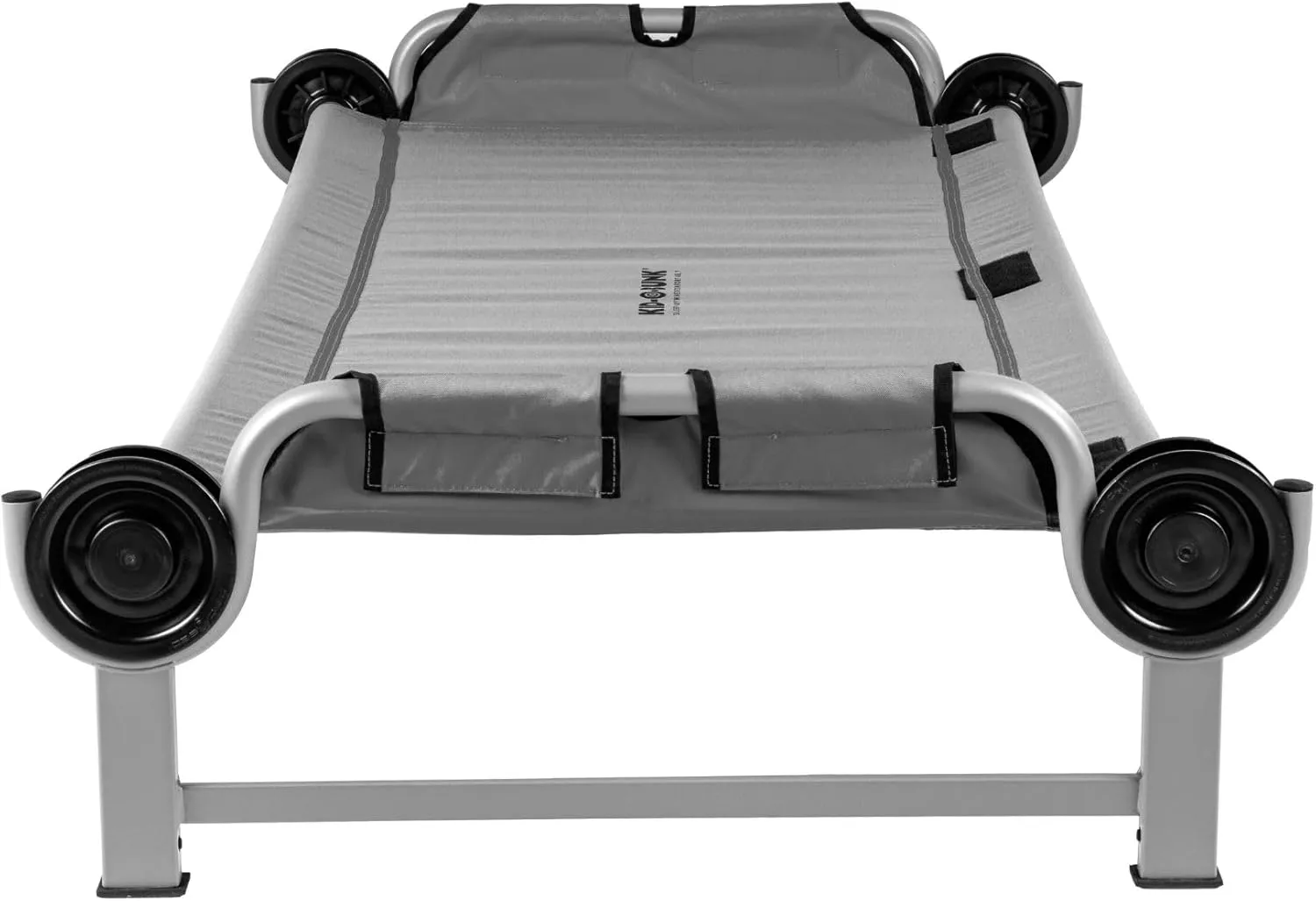 Disc-O-Bed Youth Single Cot Kid-O-Bed with Storage Organizer for Easy Gear Access & Carry Bag Transport, Indoor or Outdoor Use, Grey
