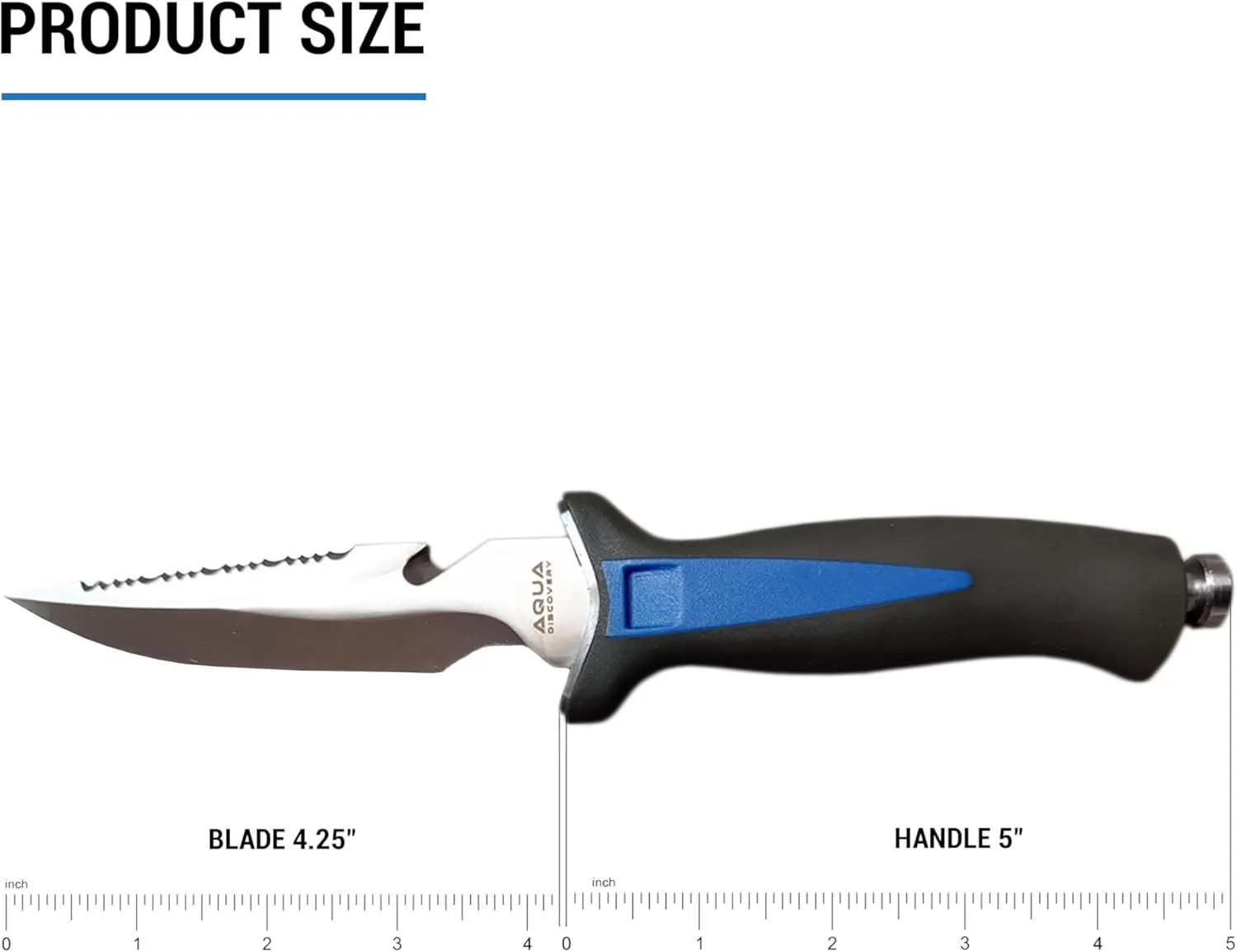 Diving Knife with Non-slip Plastic Handle 9.25 Inch for Spearfishing, 304 ss stainless steel diving knife, glass breaker knife, knife with holster and belt