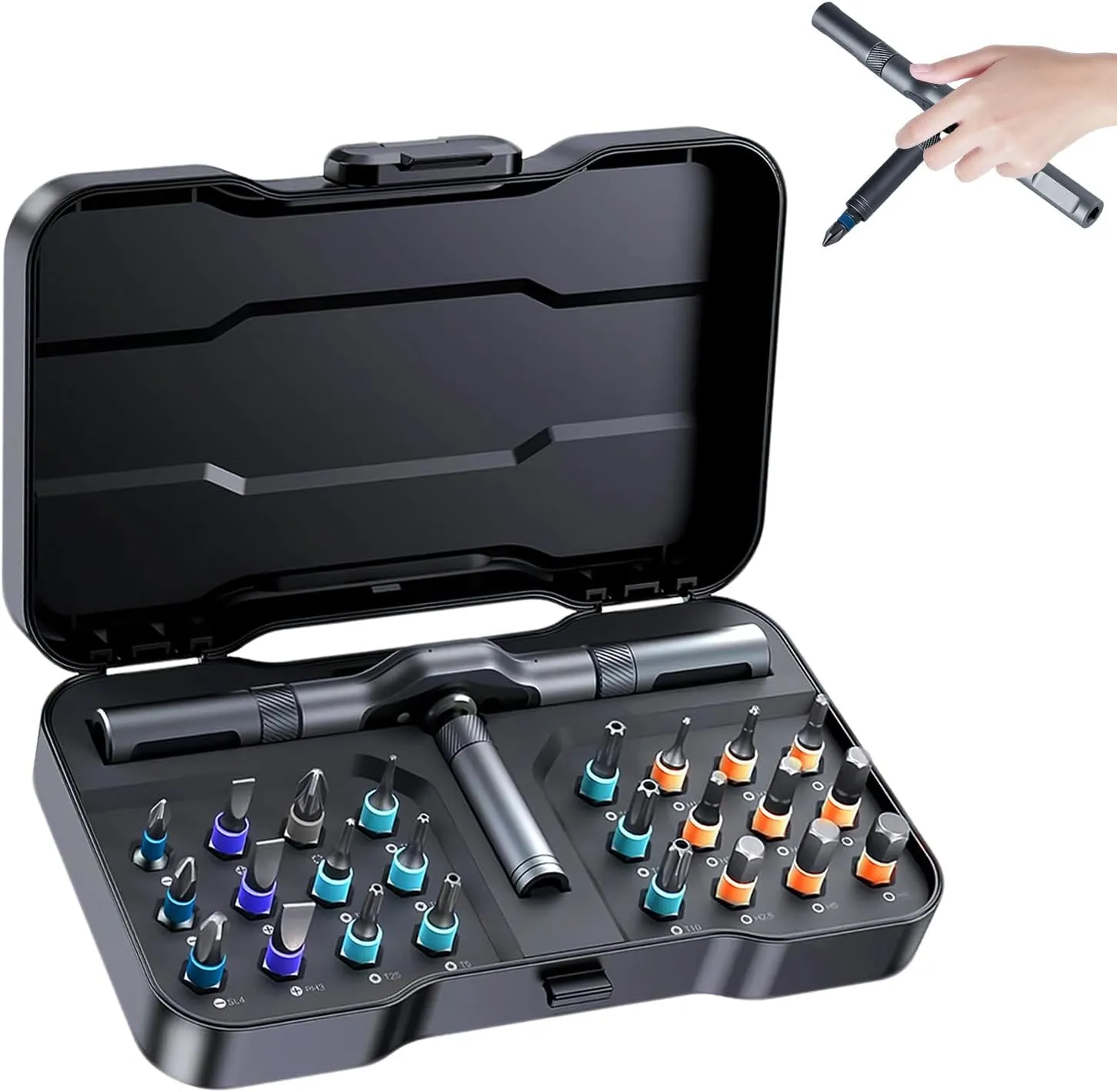 DIY Screwdriver 24 in 1, 2025 New Ratchet Mini Screwdriver Set,Removable Self-assembly Precision Screwdriver Kit,Multi-function Magnetic Wrench Tool Combination Set (1)