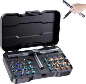 DIY Screwdriver 24 in 1, 2025 New Ratchet Mini Screwdriver Set,Removable Self-assembly Precision Screwdriver Kit,Multi-function Magnetic Wrench Tool Combination Set (1)