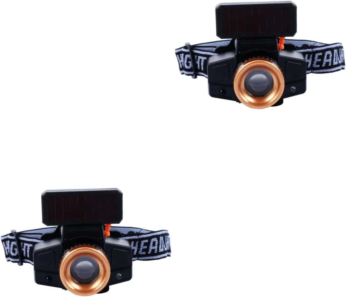 DOITOOL 2sets Outdoor Multi-function Fishing Headlight Led Rechargeable Sensor Headlamp for Camping Night Running Design Portable and Lightweight Solar Usb Charging Options