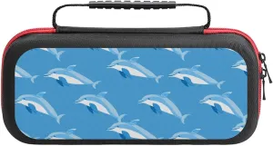 Dolphins Portable Protective Shell Compatible with Switch Case Hard Travel Tote Bag with 20 Game Cartridges