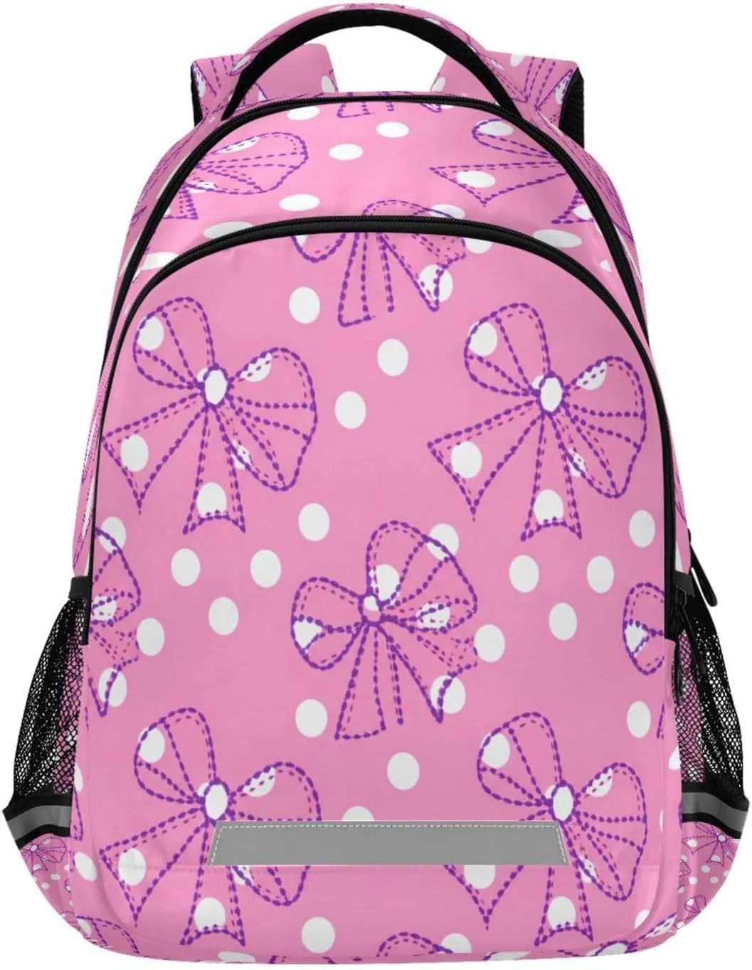 Dots Bows Design Waterproof Backpack - Casual Outdoor Sports Daypack with Ergonomic Shoulder Straps#91