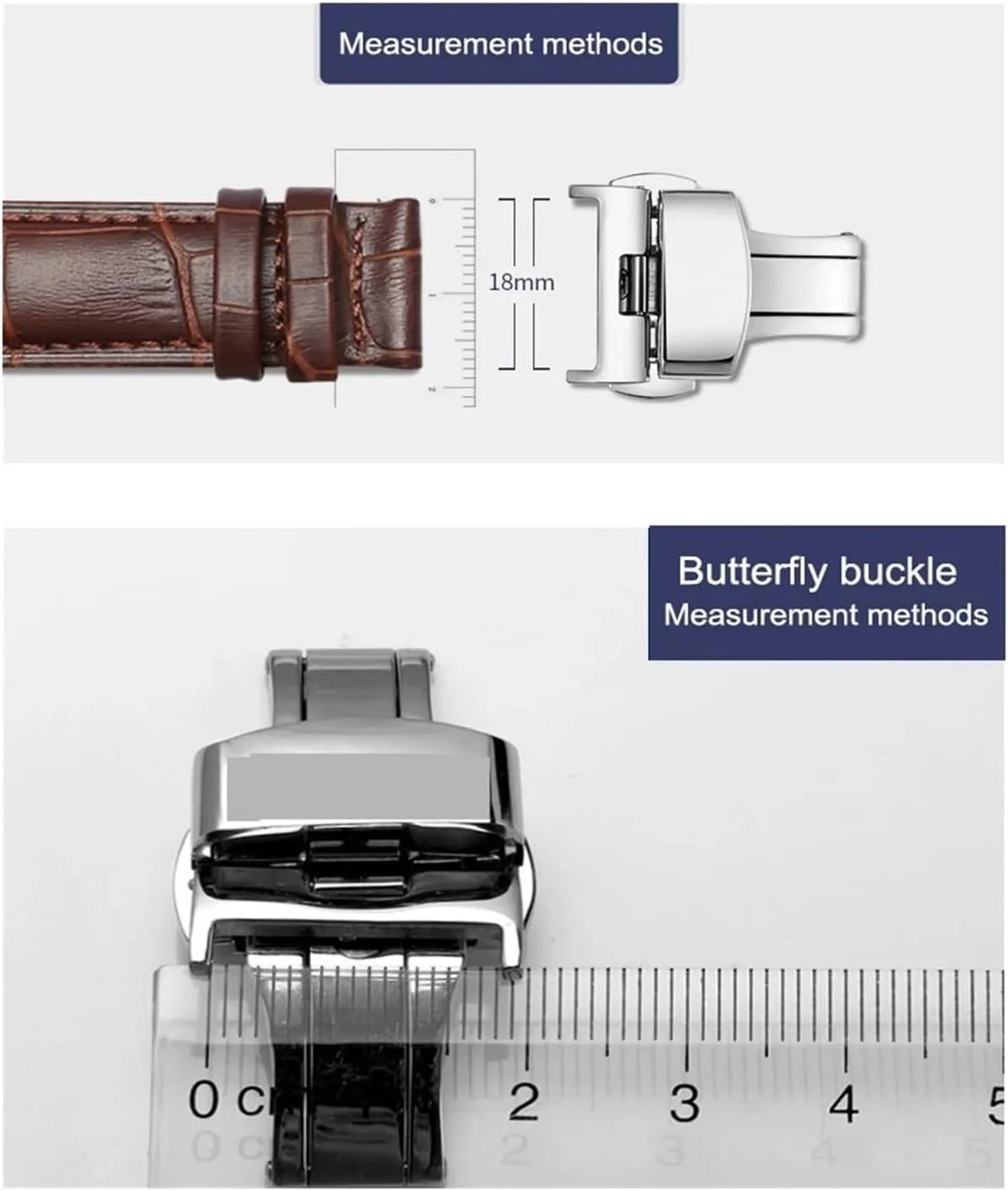 Double Click Butterfly Automatic Buckle Push Button Fold Clasp 16mm 18mm 20mm 22mm Watchband Buckles Watch Accessories